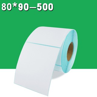 80x90 มม. 500 ชิ้น/ม้วนสติ๊กเกอร์บาร์โค้ดกันน้ําสําหรับติดตกแต่ง