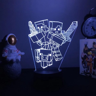 โคมไฟอะคริลิค รูปเกม Minecraft Steve Alex Night Light ชาร์จ USB สําหรับตกแต่งบ้าน ห้องนอนเด็ก