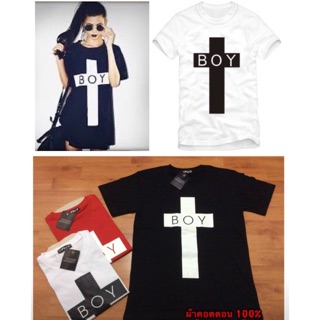 เสื้อยืดคอกลมลาย BOY