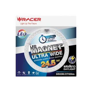 [ลดเหลือ111.- ใส่โค้ดDETOCT50] ⚡ป้องกันฟ้าผ่า หลอดไฟ LED กลม RACER Magnet Ultra Wide LED 24.5W แสง Daylight ไฟติดเพดาน