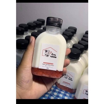 ขวดPET 150 ml ทรงมินิ ปาก30มิล พร้อมฝา 150ชุด ขวดพลาสติกใส ขวดใส่สตรอว์เบอร์รี่นมสด