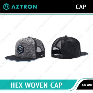 Aztron Cotton Hex Woven Cap สีดำ หมวกแก๊ป Cotton ระบายอากาศได้ดี กันแดดกันลม