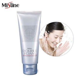 Mistine Double Foam With Cleanser and Whitener 100g. มิสทิน ดับเบิ้ล โฟม โฟมล้างหน้า โฟมทำความสะอาดผิวหน้า 100 กรัม