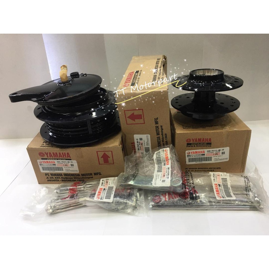 RXZ ชุดเต็ม HUB SPOKE HUB PANEL สีดํา GANTANG ด้านหน้าด้านหลัง LIDI CAM LEVEL 1TN 1TR 4X8 3WL 3XL 5P