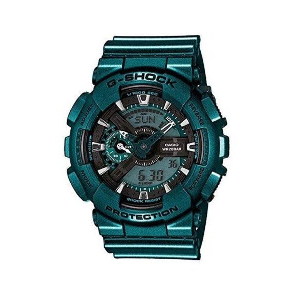 Casio G-Shock นาฬิกาข้อมือผู้ชาย สีเขียวเข้ม สายเรซิ่น รุ่น GA-110NM-3ADR