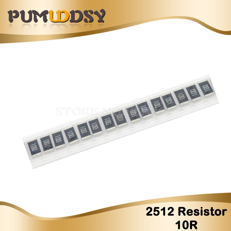 50pcs 2512 ตัวต้านทาน SMD 5% 10 โอห์ม 1W 10R 100