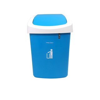 ถังขยะฝาสวิง 9 ลิตรDKWHH-208P/6ฟ้าทึบ Swing Top Waste Bin 9 liter DKWHH-208P / 6 Solid Blue