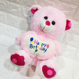 ✁▼Ready stock happy birthday bear love bear pink brown teddy bear soft toys heart shaped gift ideas birthday gifts hadia