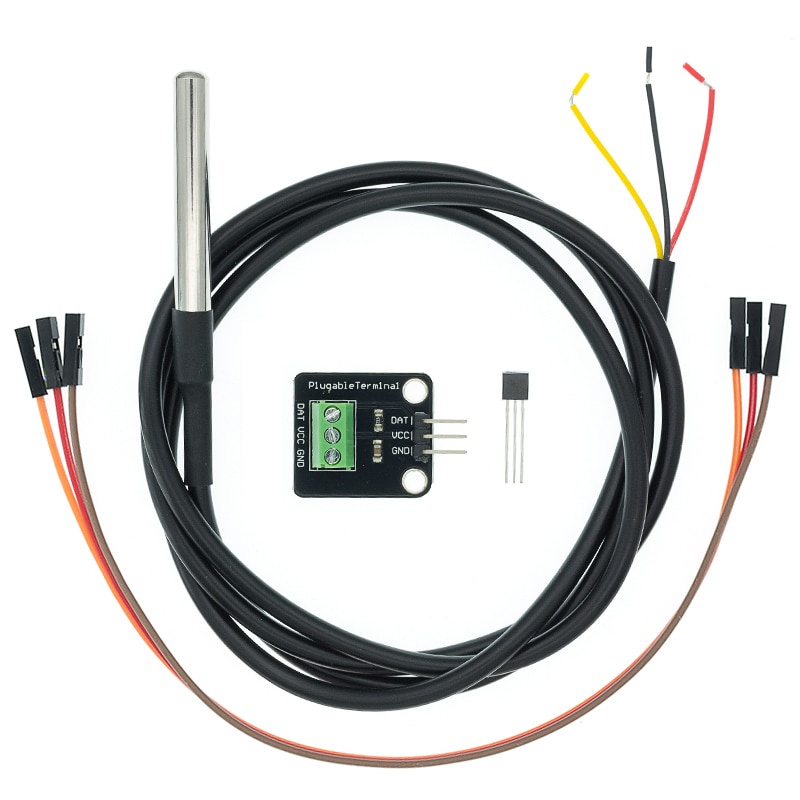 Ds18b20 ชุดโมดูลเซนเซอร์วัดอุณหภูมิดิจิทัล สเตนเลส กันน้ํา 100 ซม. สําหรับ Arduino
