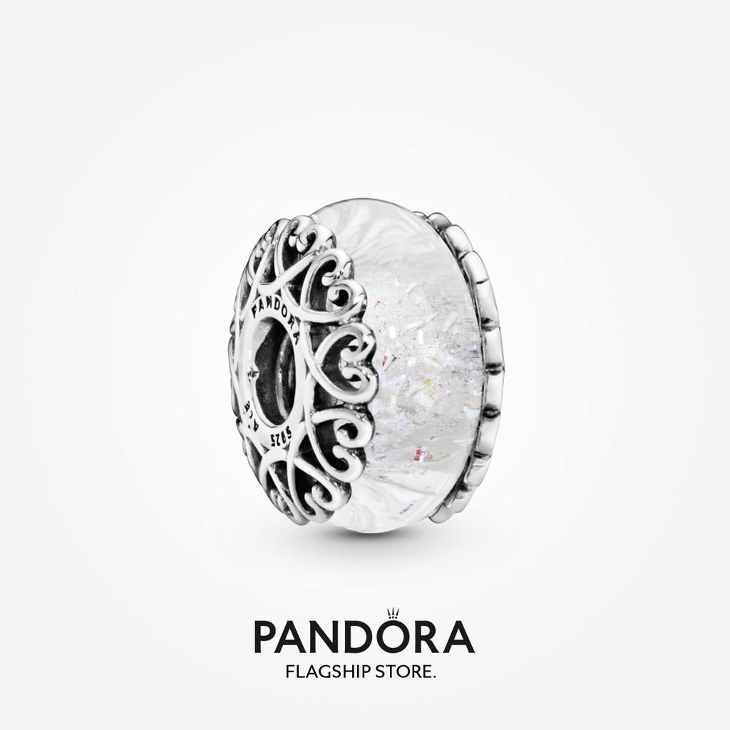 Pandora ชาร์มแก้ว Murano เรืองแสง ของขวัญคริสต์มาส สําหรับเด็กผู้หญิง p927