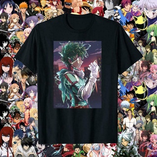 เสื้อยืดแขนสั้น ผ้าฝ้ายแท้ พิมพ์ลาย Deku Bnha สไตล์คลาสสิก สําหรับผู้ชายS-5XL