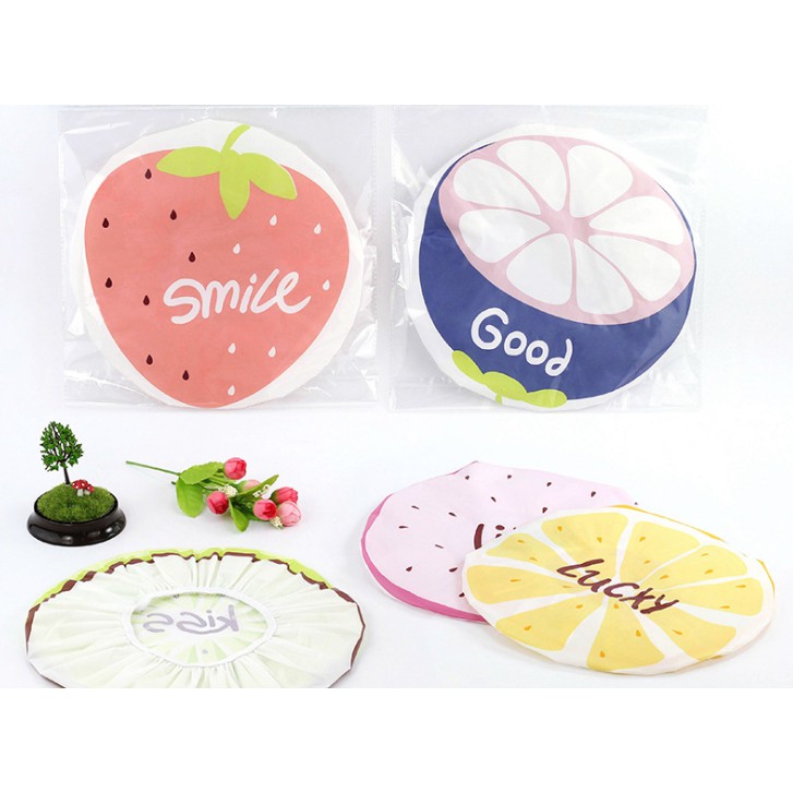 Have it(พร้อมส่ง)หมวกคุมผมอาบน้ำ กันน้ำ ลายผลไม้น่ารัก
