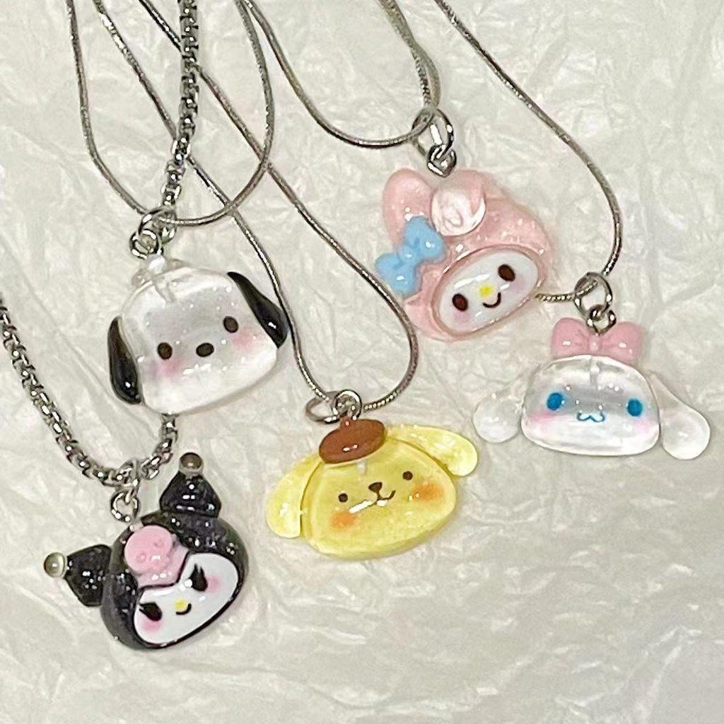 Sanrio สร้อยคอโซ่ จี้การ์ตูน Kuromi Melody เหมาะกับคู่รัก สําหรับนักเรียนหญิง