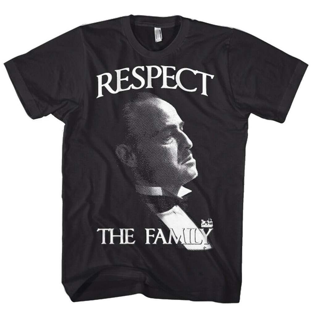 เสื้อยืด พิมพ์ลาย The Godfather Respect The Family Marlon Brando แฟชั่นสําหรับผู้ชาย