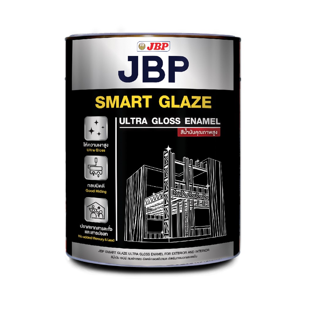 JBP Smart Glaze สีน้ำมันทาไม้ สีทาเหล็ก ชนิดเงา กลบมิดดี ทนทานทุกสภาวะ กลิ่นไม่ฉุน ทนทานต่อเชื้อรา