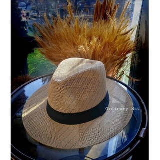 Panama Hat Brown เยื่อไผ่สานละเอียด สายรัดดำ 57-58 cm.