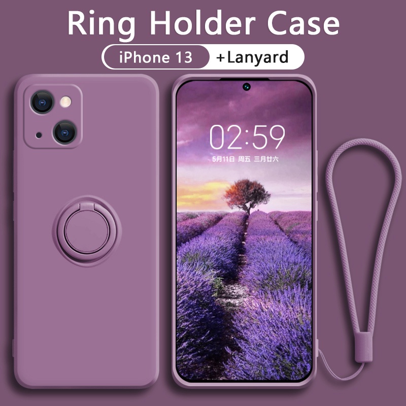 เคสไอโฟน 13 Pro Max Mini โทรศัพท์มือถือซิลิโคนกันกระแทกพร้อมแหวนแม่เหล็กสําหรับ iPhone