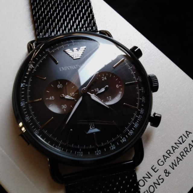 emporio armani ar11142 mens black chronograph watch