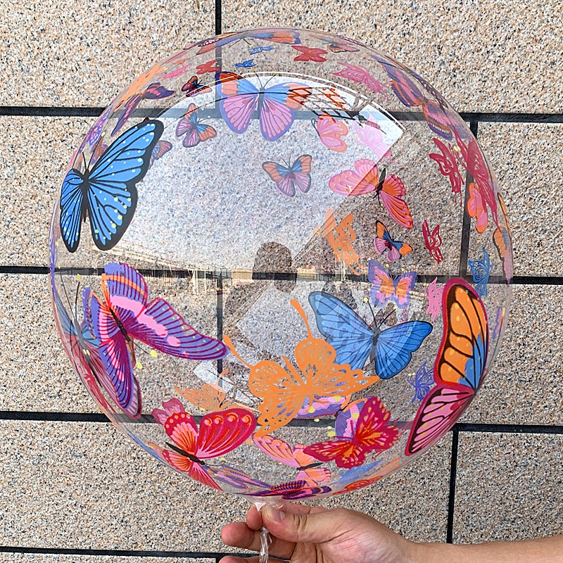 ลูกโป่งฮีเลียม แบบใส พิมพ์ลายผีเสื้อ สําหรับตกแต่งปาร์ตี้วันเกิด งานแต่งงาน - รูปที่ 2