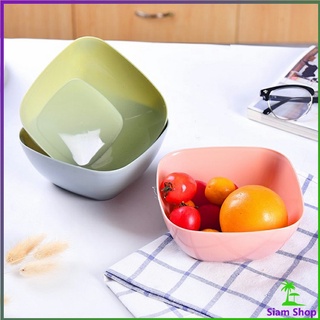 สไตล์นอร์ดิก ชามพลาสติก  ชามใส่ขนม ทำความสะอาดง่าย น้ำหนักเบาและทนทาน Plastic fruit plate
