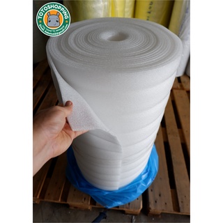 EPE FOAMสีขาว หนา4mm กว้าง100cm ยาว20m โฟมกันกระแทกสีขาวนวล โฟมสำหรับกันกระแทกห่อสินค้า.