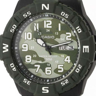 Win Watch Shop Casio รุ่น MRW220HCM3B นาฬิกาผู้ชาย สายเรซิ่น ลายทหารสุดเท่ห์ สินค้าใหม่ล่าสุด ปี 2019 กันน้ำ 100 เมตร