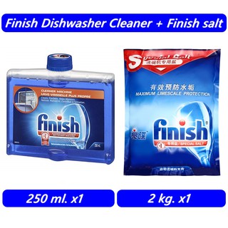 finish cleaner machine 1 ขวด + finish salt 1 ถุง ผลิตภัณฑ์ล้างจาน สำหรับเครื่องล้างจานอัตโนมัติ