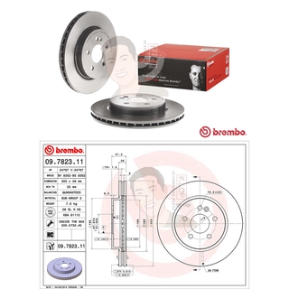 09 7823 11 จานเบรค ล้อ F (ยี่ห้อ BREMBO) รุ่น HC UV Benz ML-Class W163 270 320 ปี1998-2005***ราคาต่อข้าง