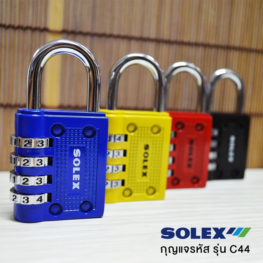 กุญแจรหัส แม่กุญแจ กุญแจ SOLEX แบบมีรหัส C44 เหมาะสำหรับ ล็อคกระเป๋าเดินทาง, ตู้จดหมาย, ตู้ล็อคเกอร์  [S24] - รูปที่ 2