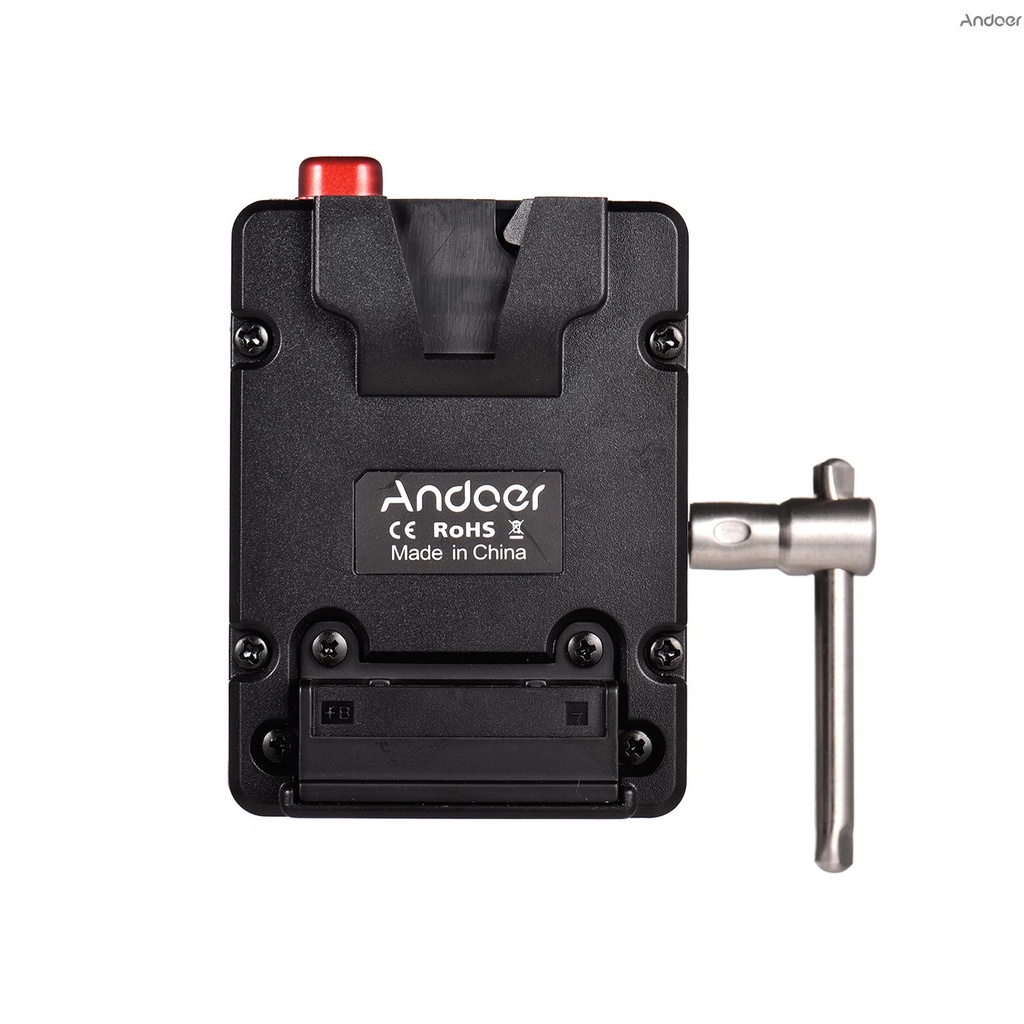 [ANTH] Andoer อะแดปเตอร์พาวเวอร์ซัพพลายแบตเตอรี่นาโน V-lock พร้อมคีมหนีบ สําหรับแบตเตอรี่ Mini V-mount