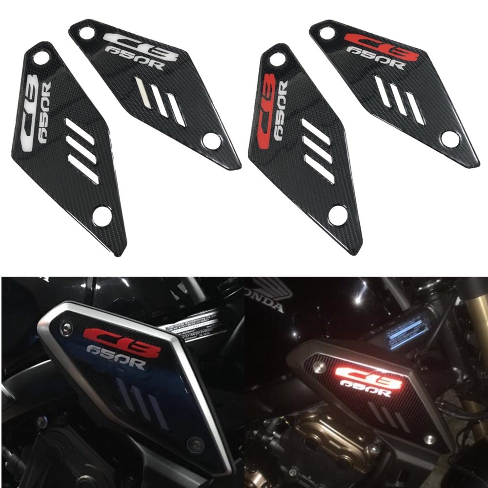 For Honda CB650R Body Side Cover Stickers Reflective font CB 650R 2019 2020 3D Carbon Fiber Pattern 