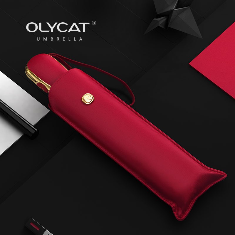 OLYCAT แบนอัตโนมัติร่มฝน Ultralight Travel ร่มกันแดด Anti UV ร่มพับแบบพกพา
