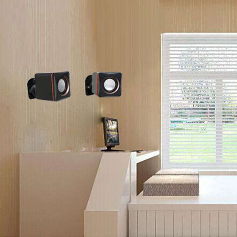 Cou ขายึดลําโพงชั้นวางหนังสือดาวเทียมแบบหมุนได้ติดผนังสีดําสําหรับลําโพง