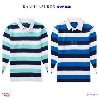 RALPH LAUREN STRIPED COTTON JERSEY RUGBY (BOY SIZE 8-20)