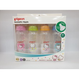 PIGEON ขวดนม PP bottle จุก size M 8 ออนซ์ แพ็ค 4