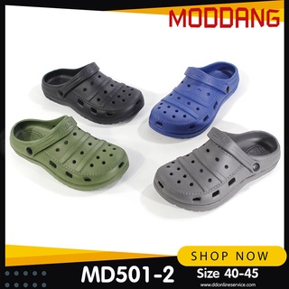 MODDANG รุ่น MD501-2 รองเท้าปิดหัวสวมผู้ชายแฟชั่น มีสายรัดส้น พื้นยางนิ่ม ทนทาน ใสสบาย