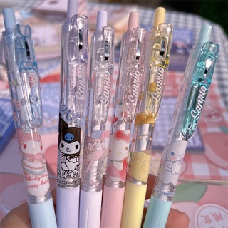 เครื่องเขียน หมึกเจล สีดํา น่ารัก สําหรับนักเรียน จํานวน 6 ชิ้น