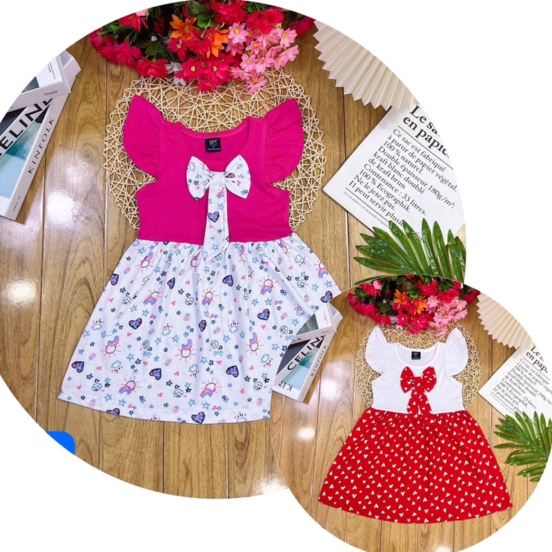 (1y - 6/7y) Dress Girl พร้อมริบบิ้นปลอม