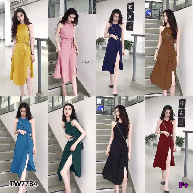 CC 7784 เดรสผ่าหน้า เดรสออกงาน ทำงาน ใส่เที่ยว (ของเข้าเพิ่มแล้วคะ กดสั่งได้เลยคะ)