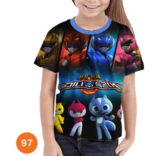 เสื้อยืด ลาย Mini Force 3D สําหรับเด็กผู้หญิง -97