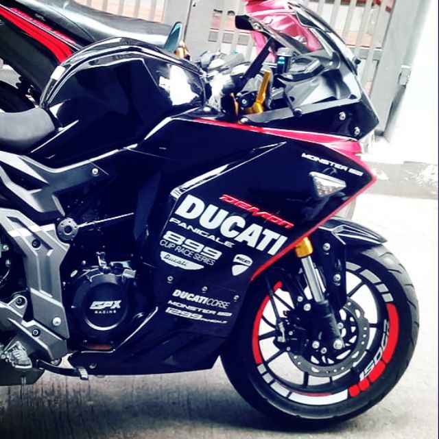 สติ๊กเกอร์แต่งแฟริ่งข้างลาย Ducati for GPX