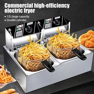 KONIG หม้อทอดไฟฟ้า 6 ลิตร 12 ลิตร 5000W หม้อทอดเฟรนซ์ฟรายไฟฟ้า สแตนเลส สวิตช์อิสระ