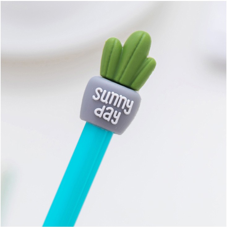 ราคาส่ง ปากกาเจลกระบองเพชร (เหลือลายเดียว) หมึกเจลสีน้ำเงิน แท่งละ 4 บาท ( สุ่มสีสุ่มลาย)เครื่องเขียน ปากกา