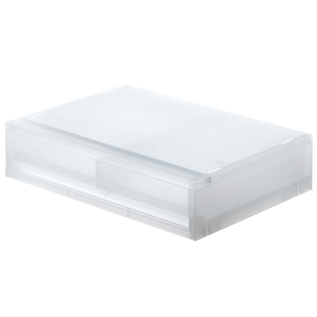 มูจิ กล่องเก็บของโพลีโพรพิลีน - MUJI PP Storage Box / Wide / Extra Shallow / 2 Drawers 37 × 26 × 9 cm
