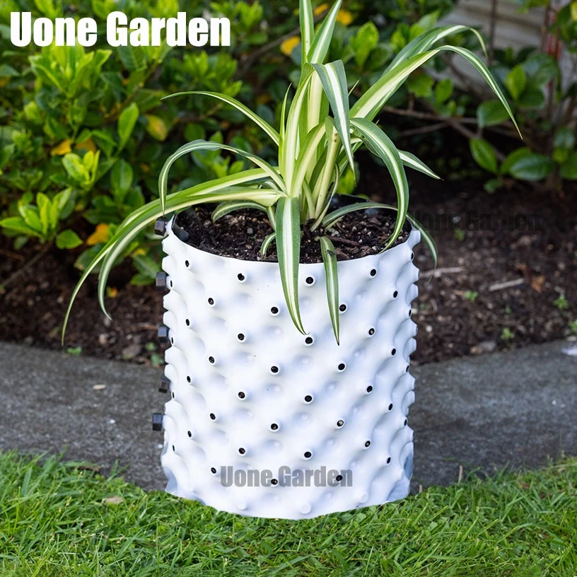 T034 PlantsCenter HDPE กระถางปลูกต้นไม้ Air Pot แบบหนา สีขาว กระถางมีรู กระถางต้นไม้เพิ่มราก