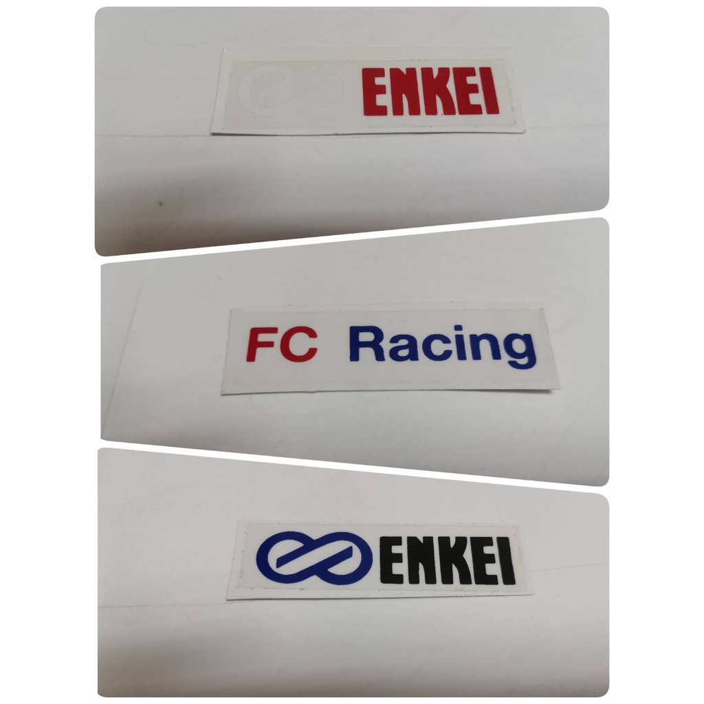 สติ๊กเกอร์ติดก้านล้อแม็ก คำว่า ENKEI หรือ FC Racing ติดรถ แต่งรถ sticker ก้านล้อ ติดก้านล้อ