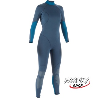 ชุดเวทสูทดำน้ำลึกนีโอพรีนสำหรับผู้หญิงหนา 3 มม. ทีซิปด้านหลัง Swimming Wetsuit for Women