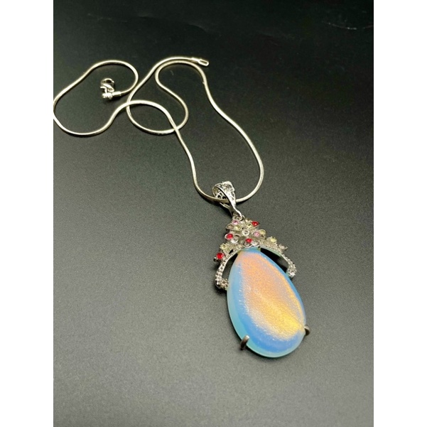 100% Natural Opalite GemStone Pendant / Unique Design / Beautiful Opalite Necklace Jewelry With 18in