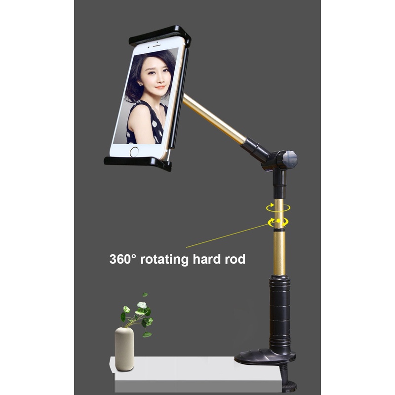 Folding Long Arm Tablet Phone Stand Holder For Ipad Samsung Kindle 4-14 Inch 360 Rotation Strong Lazy Bed Tablet Mount B #8