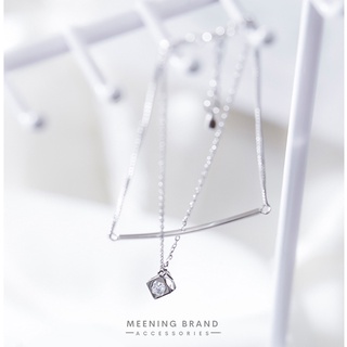 MeeningBrand ❥ สร้อยข้อมือเงิน SPADE SQUARE DIAMOND [01-0074]